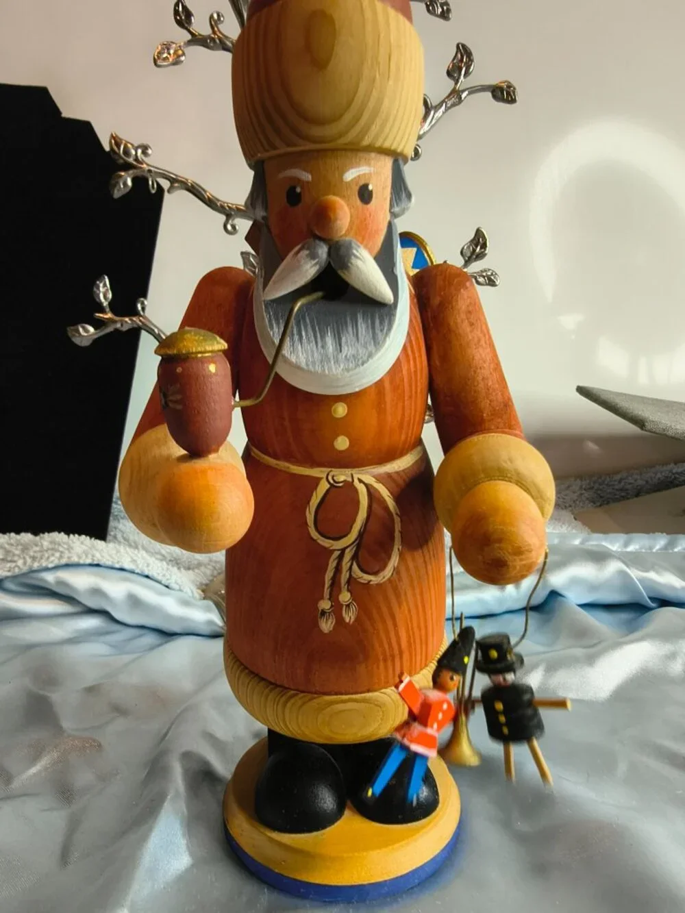 Vintage Wooden German Santa Smoker